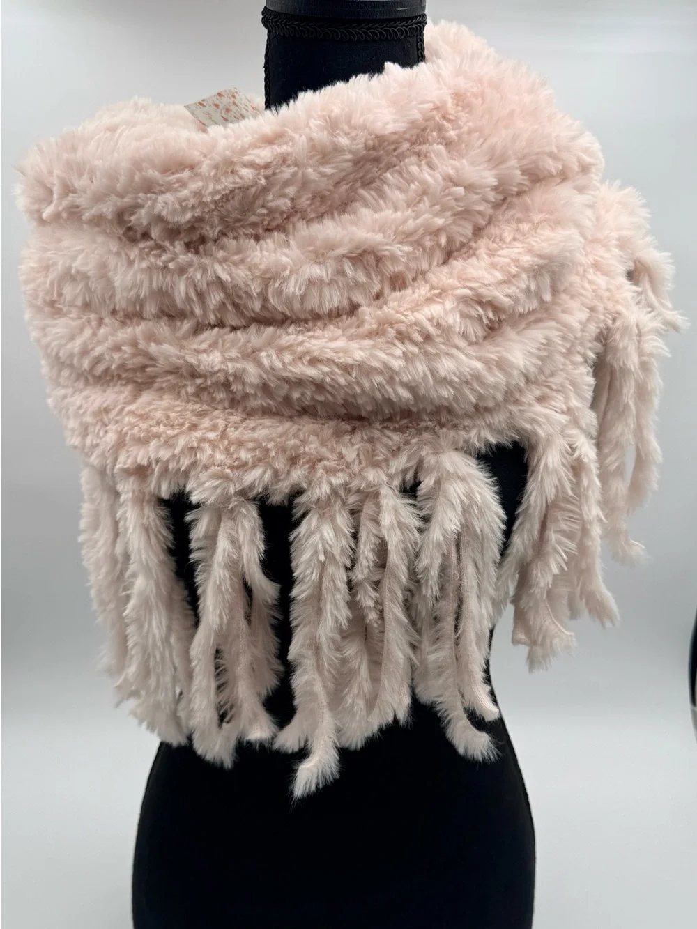 Free People Cascade Fringe Cowl Neck Scarf (OS) in Quartz NWT